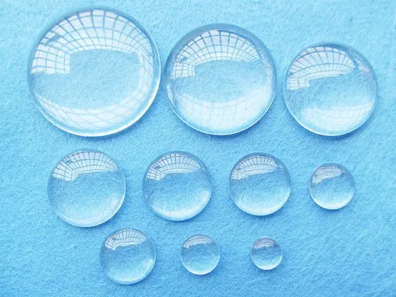 500pcs 10mm Round Clear/Transparent Glass Cabochons/Cover Cabs,Pendants Domed for Photos,Cabochons, or Art,For Base Setting Tray