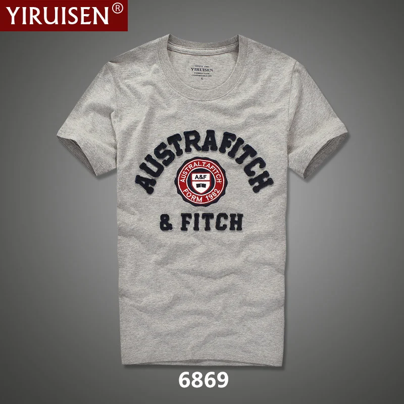 YIRUISEN 100% Cotton Short Sleeve T Shirt Men Brand Clothing Letter Applique Design Men\'s  O-neck Fashion Top Tees Hollistic