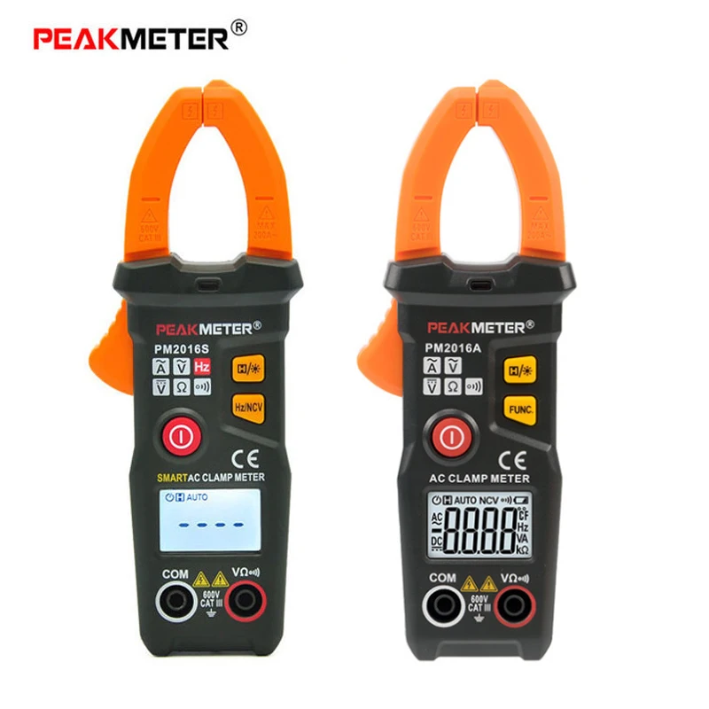 Peakmeter Pm2023s Pm2023a Inteligente Mini Digital ac Braçadeira Medidor 200a 600v Multímetro com Resistência Frequência Dados Segurar Ncv Tester