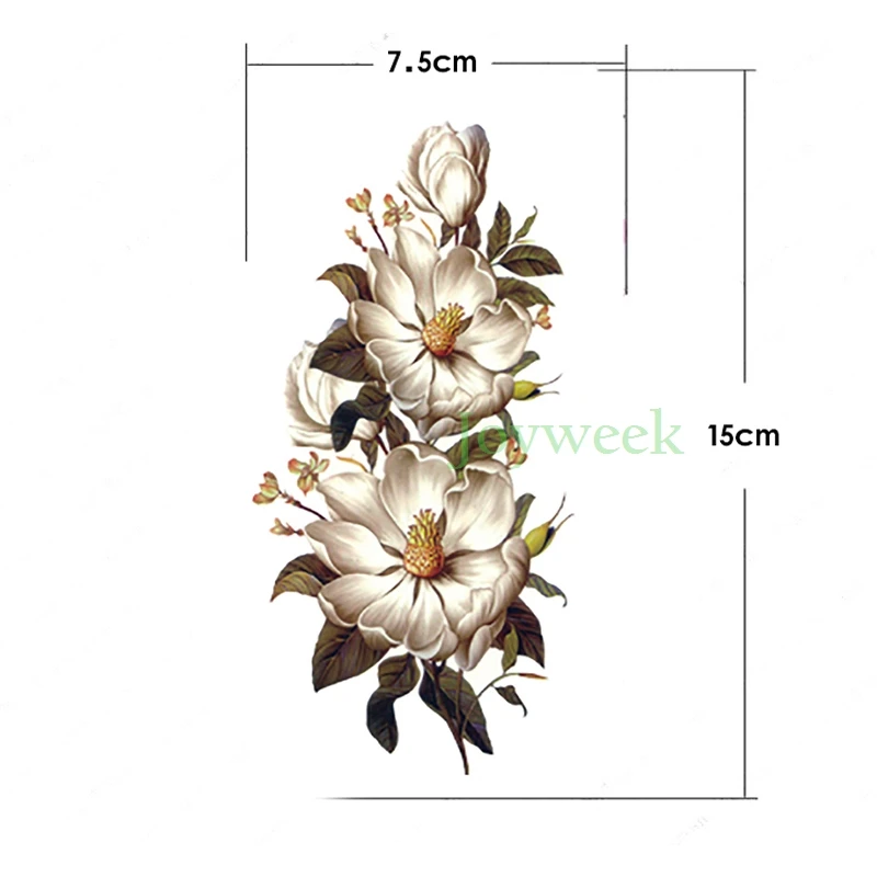 Waterproof Temporary Tattoo Sticker orchid Gardenia flower tatto stickers flash tatoo fake tattoos for women girl