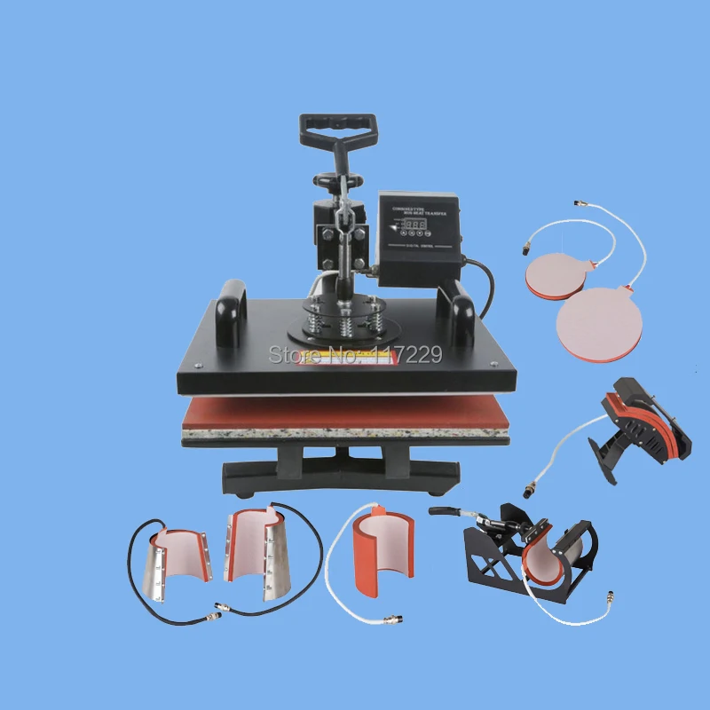 New Design Single Display 8 In 1 Heat Press Machine ,Mug/Cap/Plate/TShirt heat press,Sublimation printer,heat transfer machine