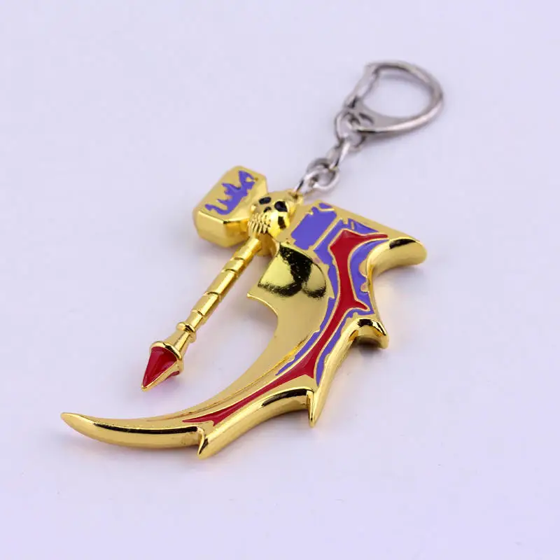 dongsheng Hot Game DOTA 2 Broken Bone Hammer Weapon Metal Keychains Skull Dota2 Keyrings For Men Car Gift Llaveros Hombres -50