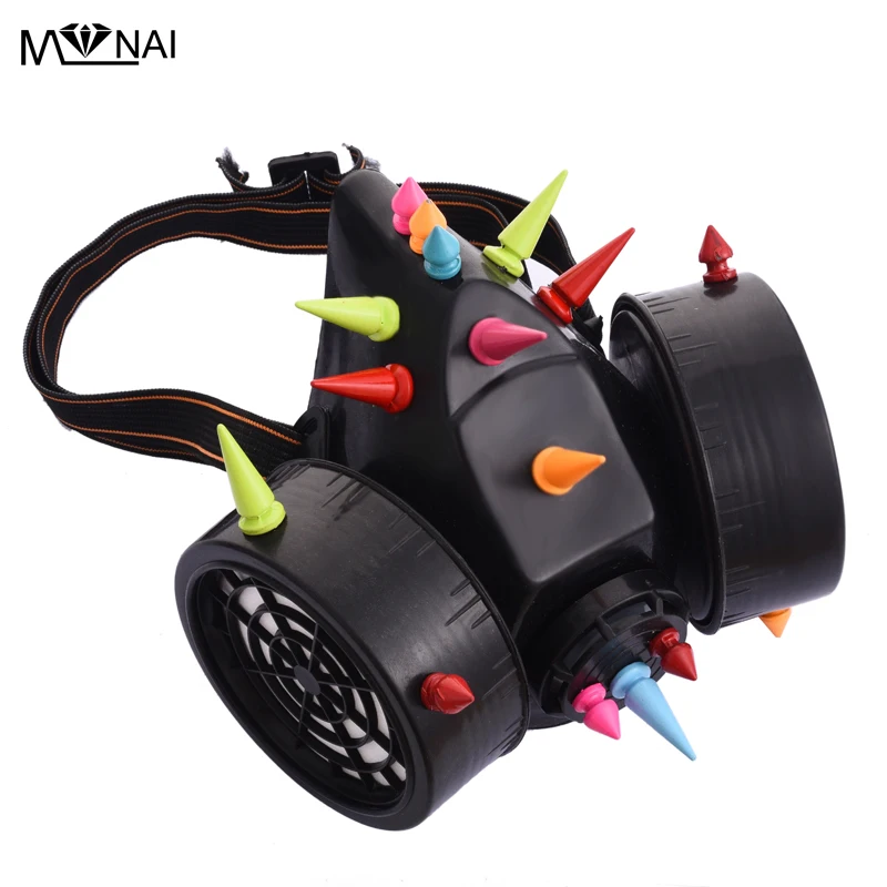 

Steampunk Colorful Rivets Mask Respirator Spike Masks Punk Gothic Cosplay Mask Accessories For Party