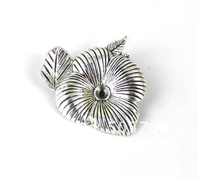 

FREE SHIPPING 150PCS Tibetan Silver Color Flower w/Leaf Charm A13167