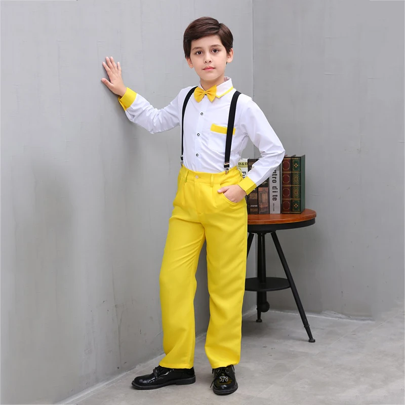 Jazz Dance Costumes Boys Colorful Set Singer Dancers Children Hip Hop Personality Clothing Kids Dancing Costume Outfits DNV11580