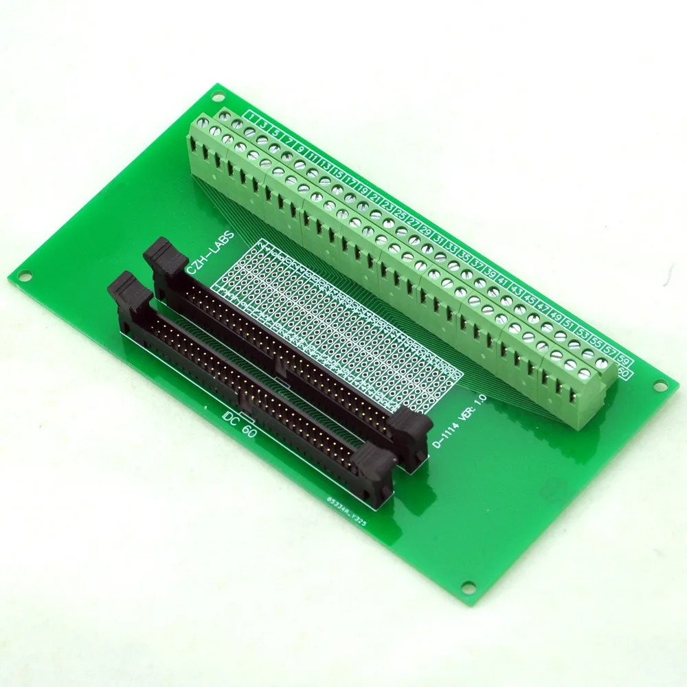 IDC-60 2x30pins 2.0mm Dual Male Header Breakout Board, Screw Terminal Connector.