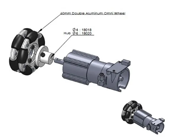 60mm Aluminum Double  Omni-Directional Wheel