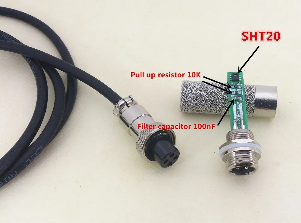 TH20C-H temperature humidity sensor metal stainless steel protective cover cable with SHT20