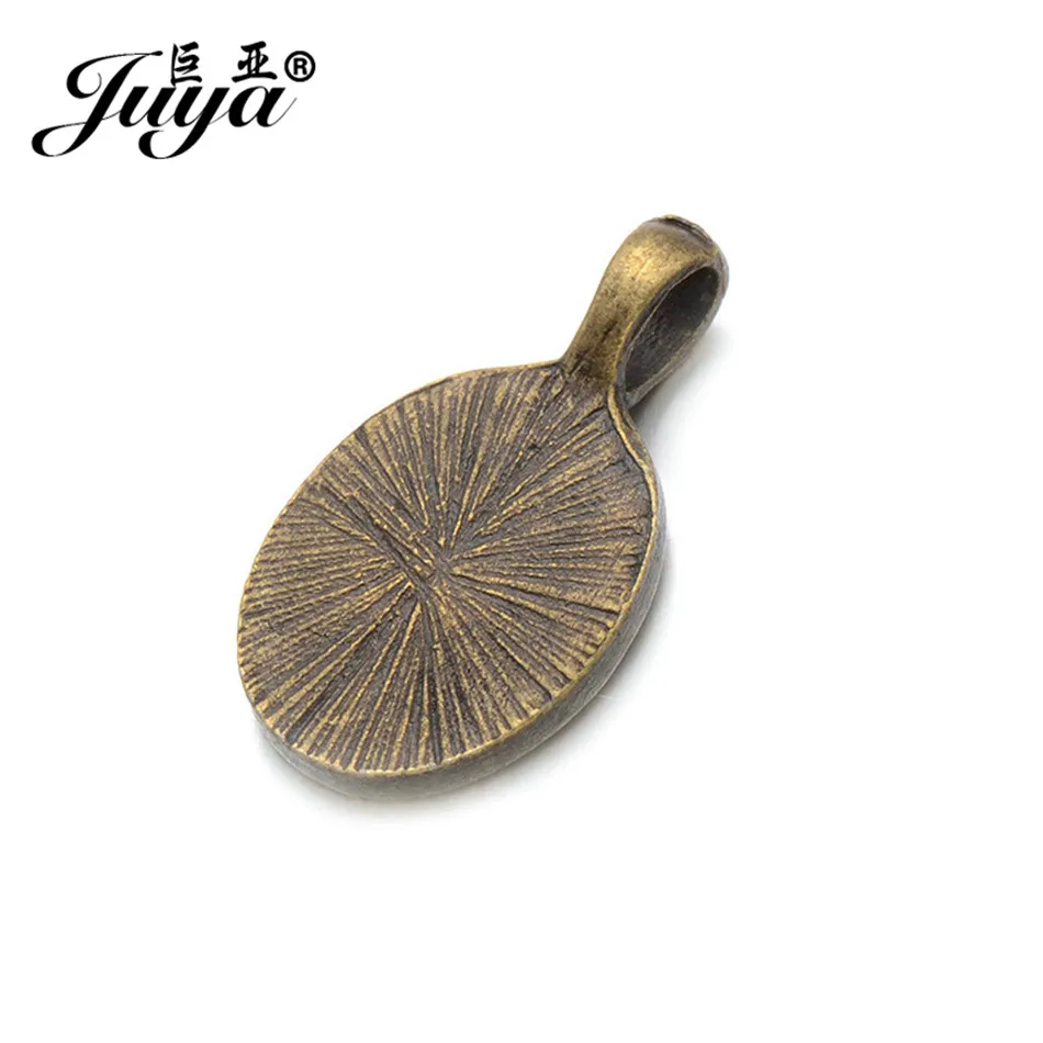 JUYA 30 teile/los Fit 10x14mm Oval Glas Anhänger Blank Einstellungen Cabochons Basen Lünette Tabletts DIY Halskette schmuck Machen Zubehör – Detail 7