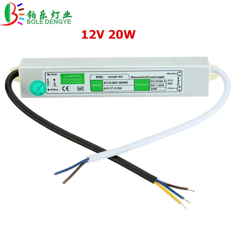 IP67 Waterproof LED Driver AC 220V To DC 12V 24V 10W 20W 30W 50W 60W 100W 120W 150W  200W 300W Lighting Transformer For Outdoor