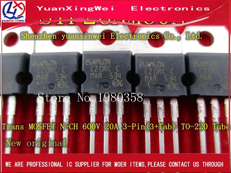 10pcs STP26NM60N STP26NM60 26NM60N Manu: ST Package: TO-220 600V 20A N-channel Power MOSFET