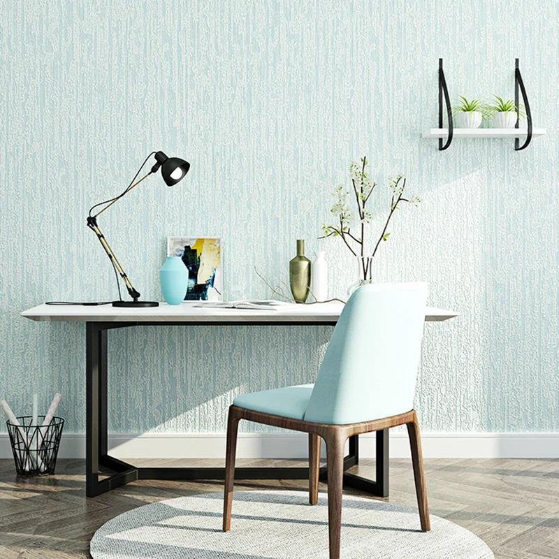 Solid Color 3D Embossed Textured Wallpaper Modern Flocking Non-woven Wall Paper Roll Living Room Wallpaper For Bedroom Walls