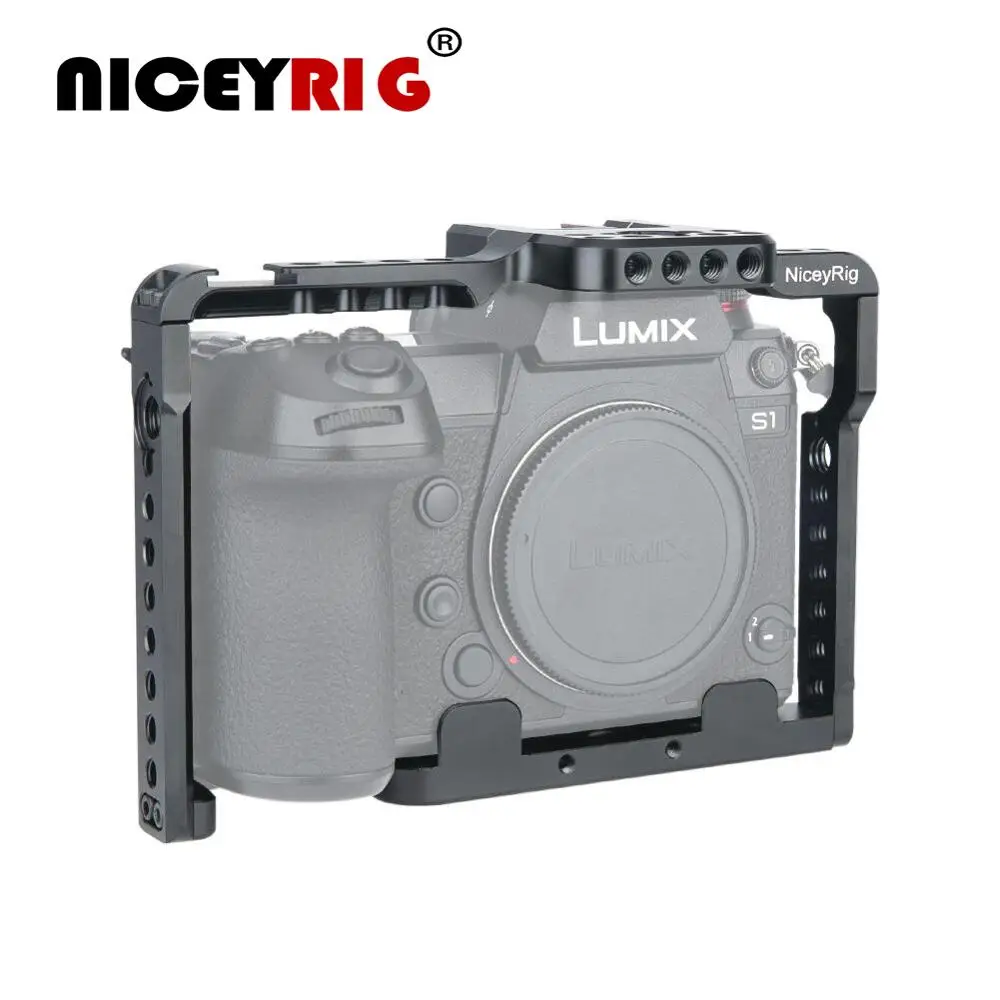 

NiceyRig For Panasonic S1 S1R Camera Cage with Nato Rail Cold Shoe For DSLR Panasonic Lumix Camera Stabilization