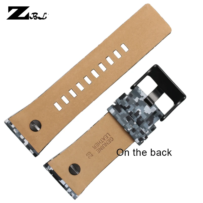 28mm bracelet leather watch strap  color watchband for diesel watches band with nail DZ7311/7314/7332/7348 wristwatches belt