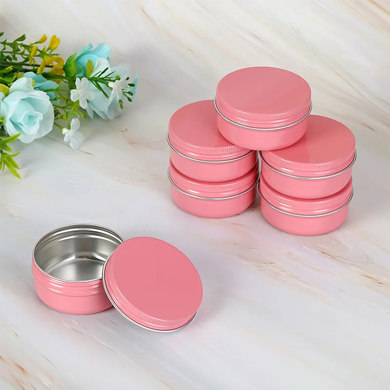 50PCS Pink 10g 30g 50g 60g Aluminum Jars Lip Balm Pot Skin Care Cream Eyeshadow Lipgloss Liquid Base Foundation Container Tins