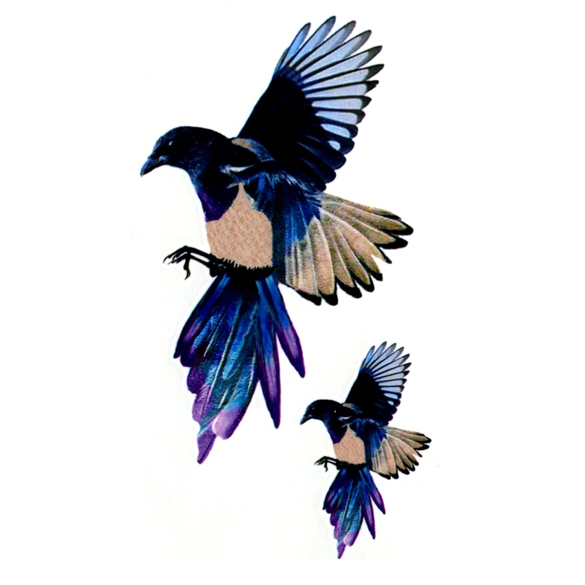 Magpie Waterproof Temporary Tattoos Sticker Birds Henna Tatoo Body Art  Fake Tattoo Tatuajes Flash Tattoo For Woman And Men