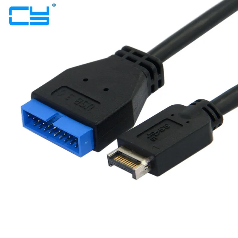 Usb 3.1 tipo-c mini cabeçalho do painel frontal de 20 pinos para usb 3.0 padrão 19/30 pinos cabo de extensão 20cm para placa-mãe asus