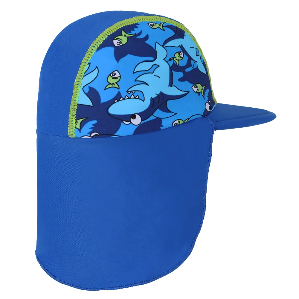 BAOHULU New Shark Pattern Sun Hats Children's Beach Caps Kids Flodable Caps with Wide Birm Anti-uv Hats Outdoor Boys Sun hats