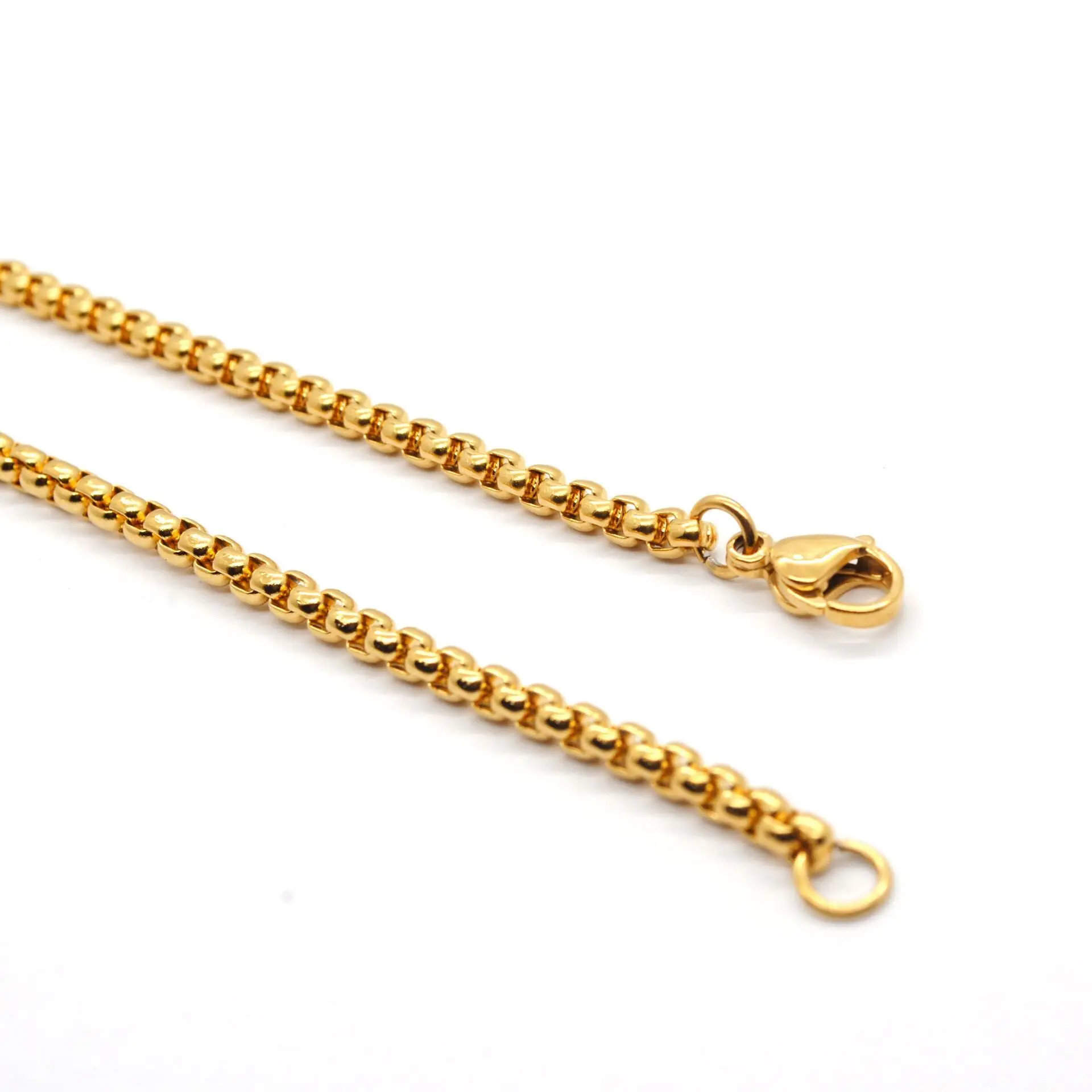 Wholesale Jewelry --  Gold Color 50 60 70 80 cm Titanium steel Hiphop Chain Necklaces for Men Fashion Jewlery No Fade