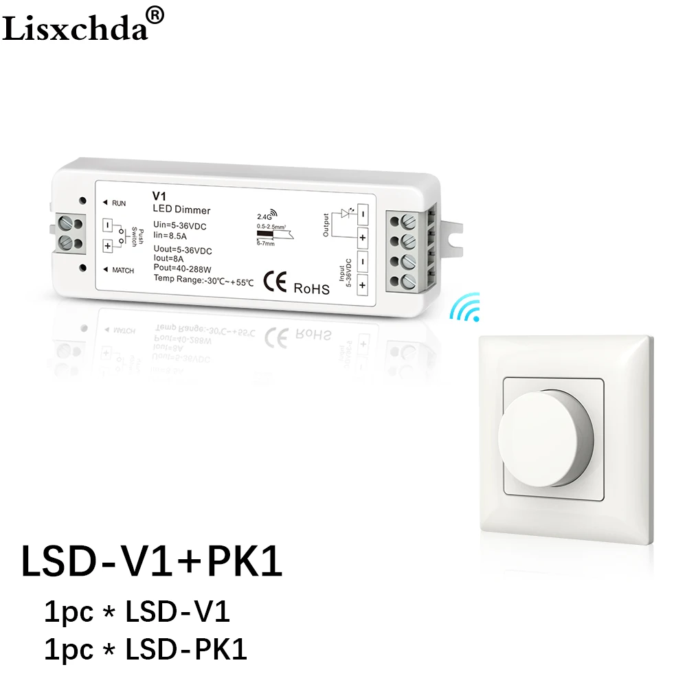 LED-Dimmer 12V 5V 24V 8a PWM Wireless-HF-LED-Dimmer mit 2,4g Drehtafel fernbedienung für einfarbige LED-Streifen ein-und ausschalten