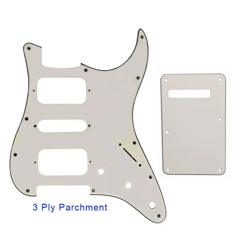 Pleroo Quality Guitar Pickguard -For US 11 Screw Holes Start St Single Humbucker HSH Scratch Plate & Back Plate