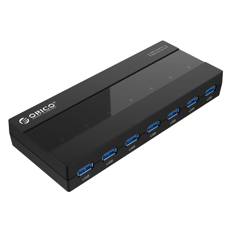 ORICO USB Hub 3.0 7 Ports Hub USB Splitter Adapter 5Gbps High-Speed Transmission With 12V2.5A Power Adapter for PC/Laptop