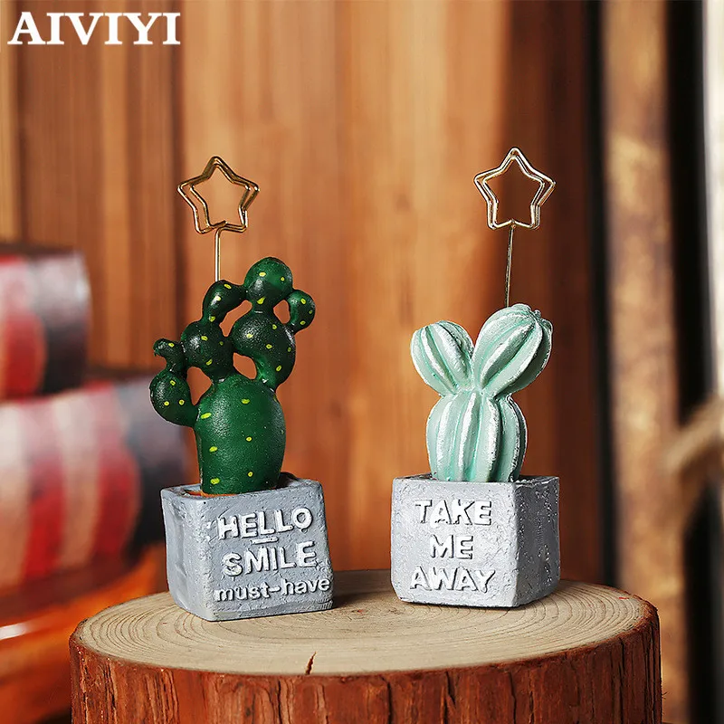 Foreign trade excellent products artificial resin succulent plant cactus green plant desktop memo home wedding DIY decoration