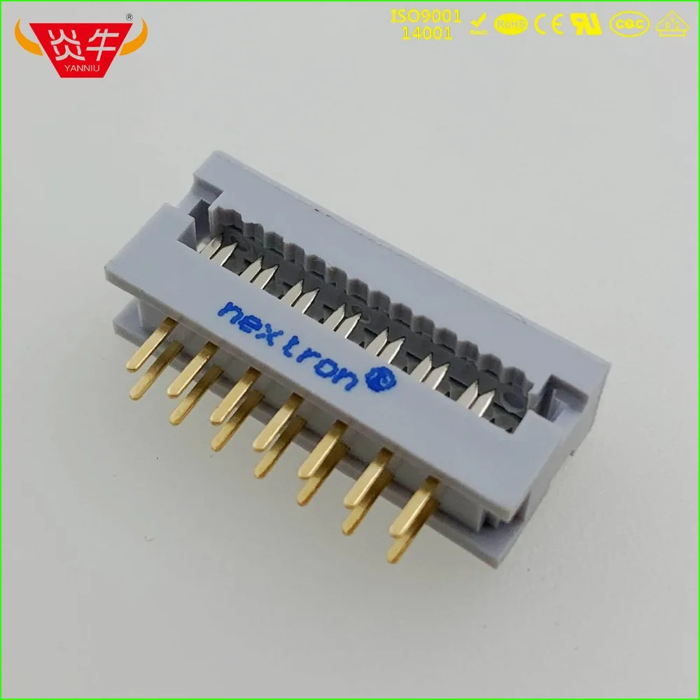 50Pcs FD-14P MALE 2.54mm PITCH 2*7P 14PIN PLUG IDC SOCKET CONNECTORS ISP JTAG HEADER FOR FLAT RIBBON CABLE SAMPLE NEXTRON YANNIU