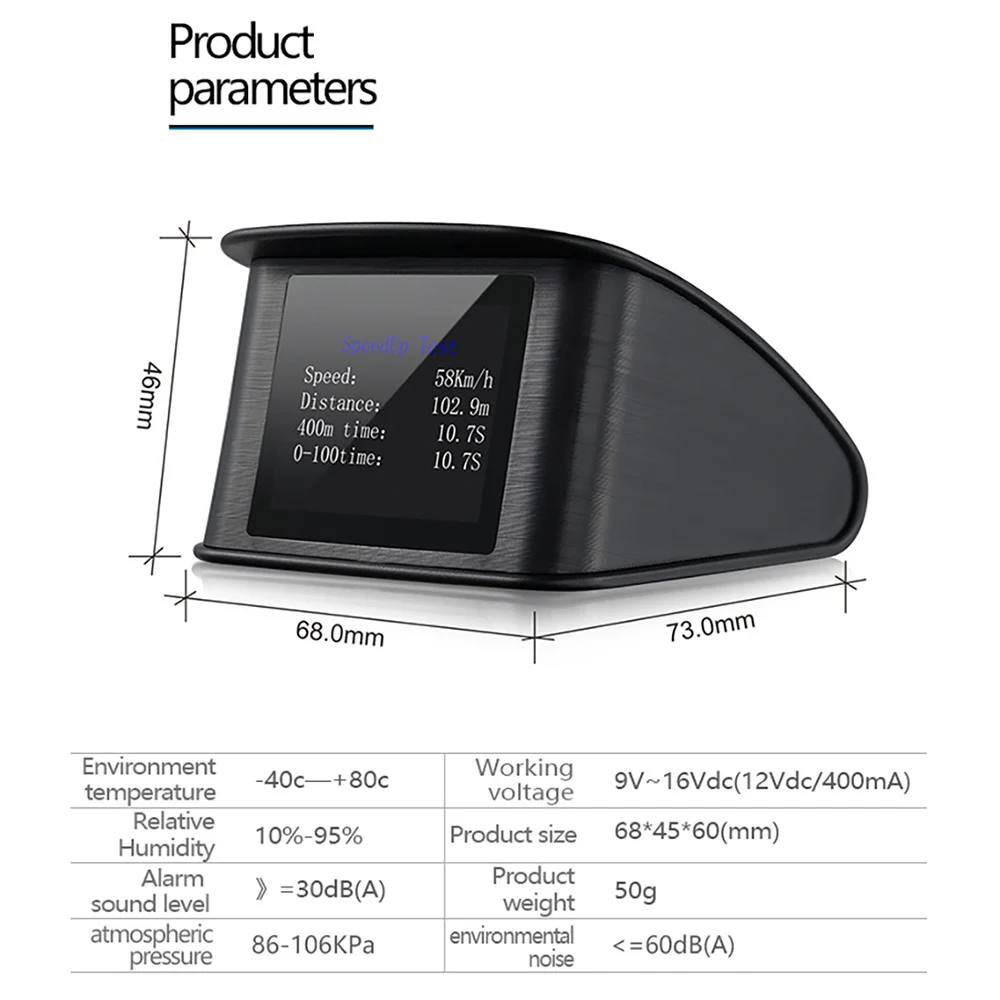 OBDSPACE P10 OBD2 Auto Scanner On-board Computer HUD Display Temperature Consumption Speedometer Gauge OBD 2 Car Diagnostic Tool