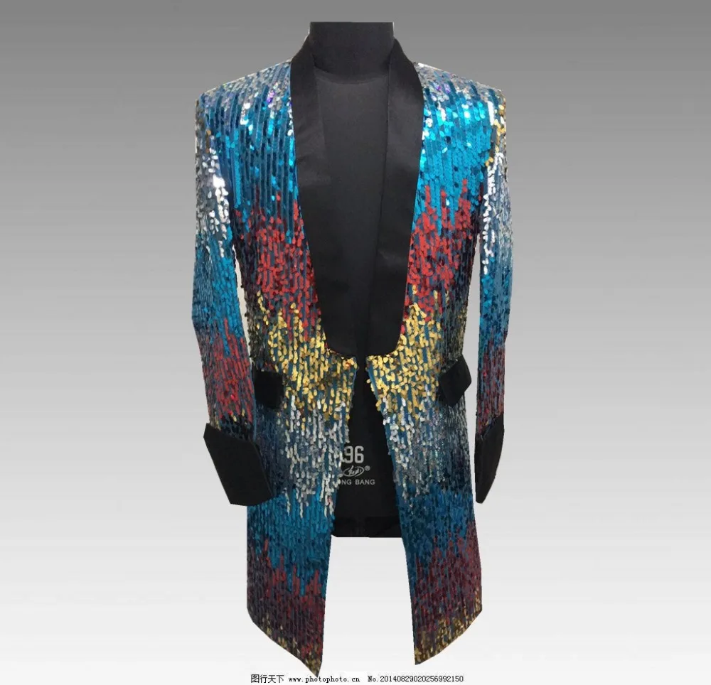 New Camouflage Men Suits Designs Long Blazer Stage Costumes For Singers Men Sequin Clothing Jacket Style Windbreaker Dance Coat