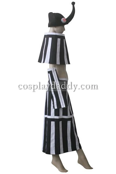 Soul Eater Mizune Black And White Stripe Dress Set Cosplay Costume L005