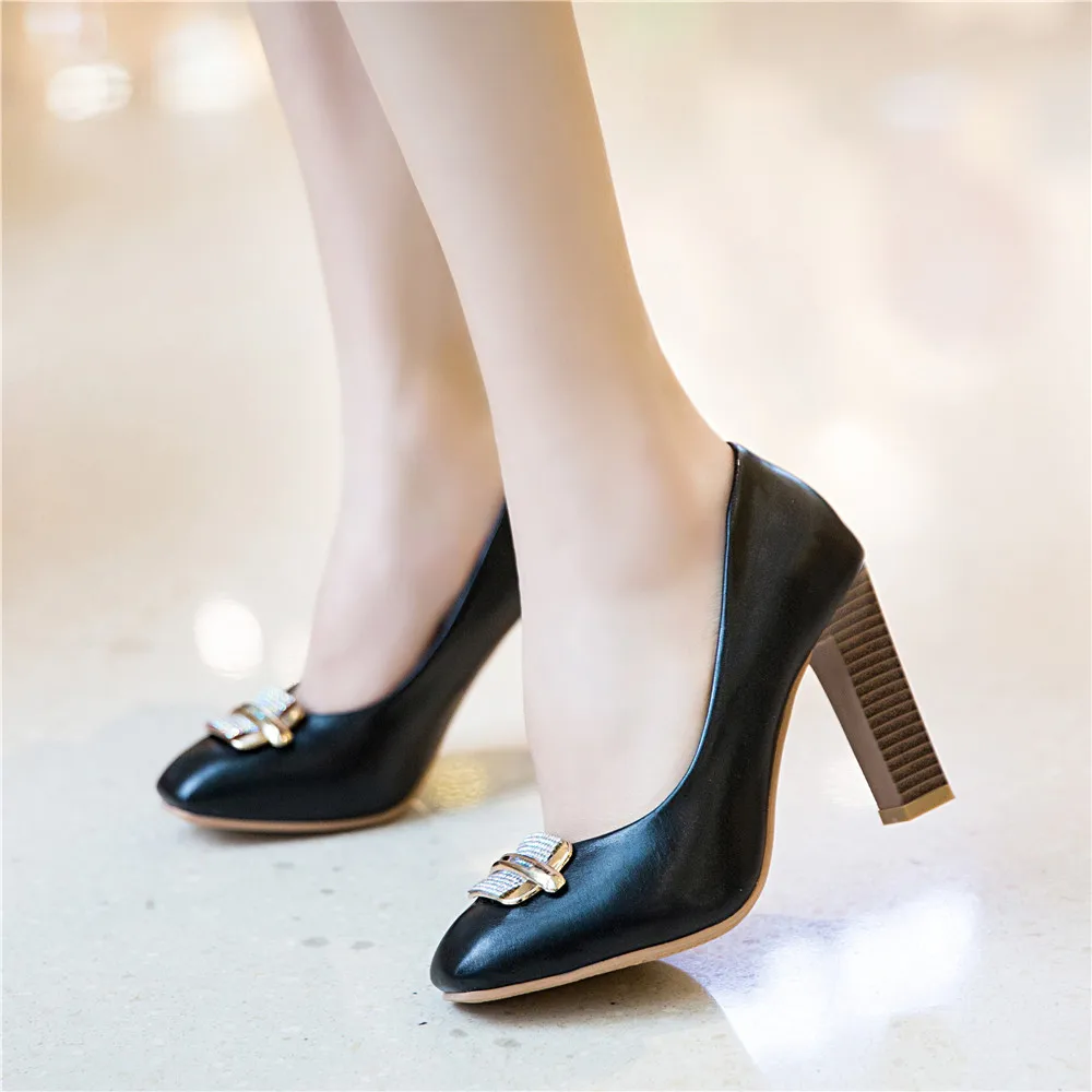 2017 New Zapatos Mujer Shoes Big Size 31-45 Spring Autumn Pumps Women Shoes Round toe High Heels Wedding Party shoes T711