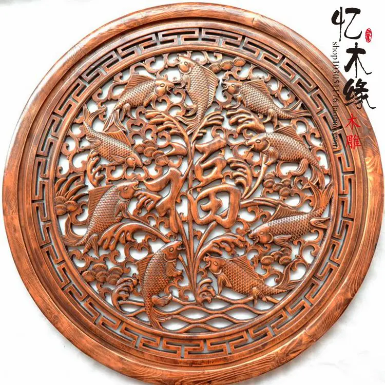 Dongyang woodcarving wall hanging round 80cm 