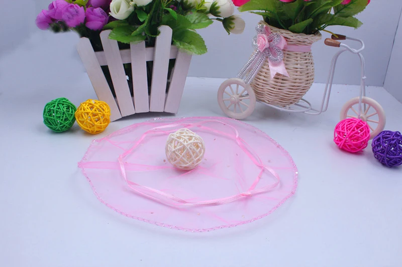 

35cm 1000pcs Pink Candy Bags For Wedding Round Christmas Organza Bags Gift Packaging Bags Women Drawstring Bag Package Display