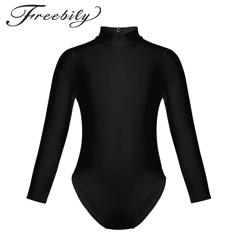 Girls Long Sleeve Ballet Leotards Dancewear Gymnastics Ballet Leotard Unitard Kids Spandex One Piece Leotards Dancewear Costumes