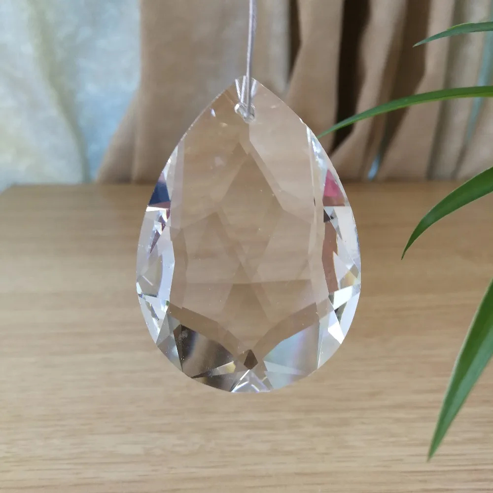 6 units 76mm Clear Redbud Shape K9 Crystal Prisms Lighting Parts Prism Crystal Chandelier Parts Glass Pendants