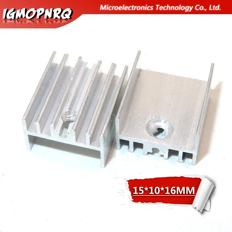 10pcs Aluminum Heatsink Radiator With Transistor 15*10*16mm TO-220 hjxrhgal For Transistors TO220 white