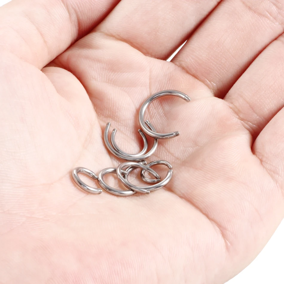 100pcs/lot Stainless Steel Curcular Barbell Horseshoe Ring Bar Replacement Piercing Lot Jewelry Accessories - Post Only No Balls
