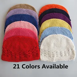 21 Colors Available Kids Handmade Crochet Beanie Hat Knit Winter hat Photography props 10 pcs/lot