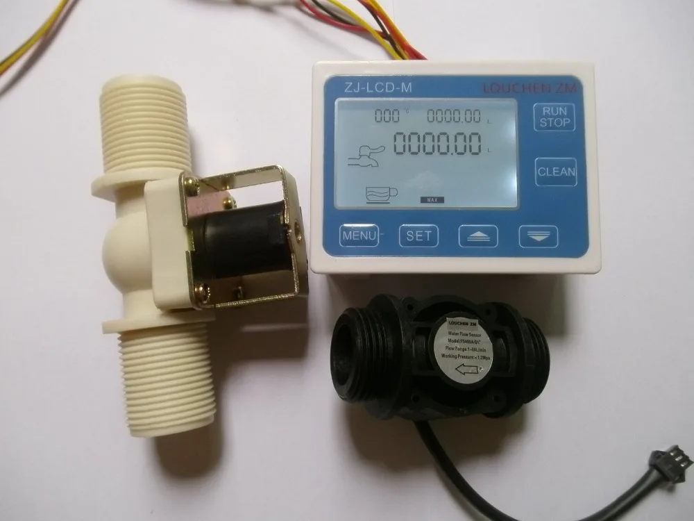 

NEW G1" Water Control LCD Meter Flowmeter + Flow Sensor + Solenoid Valve