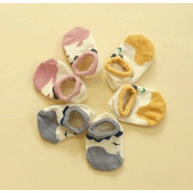 1 pair Suitable for 0-4Year Baby Thick Warm Cozy  Non-slip Ship socks Baby Infant Newborn Wavy patterns Socks Winter 100% Cotton