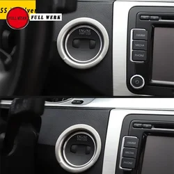 1pc Stainless Steel SS Car Styling Ignition Ring Start Stop Engine Button Cover Decoration Trim for VW Volkswagen CC 10-18 Acces