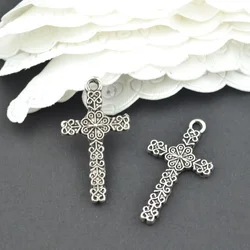 25Pcs metal cross Charm Antique Tibetan Silver Pendant Jewelry Products Charms Diy Pendants For Necklace Bracelets  T42