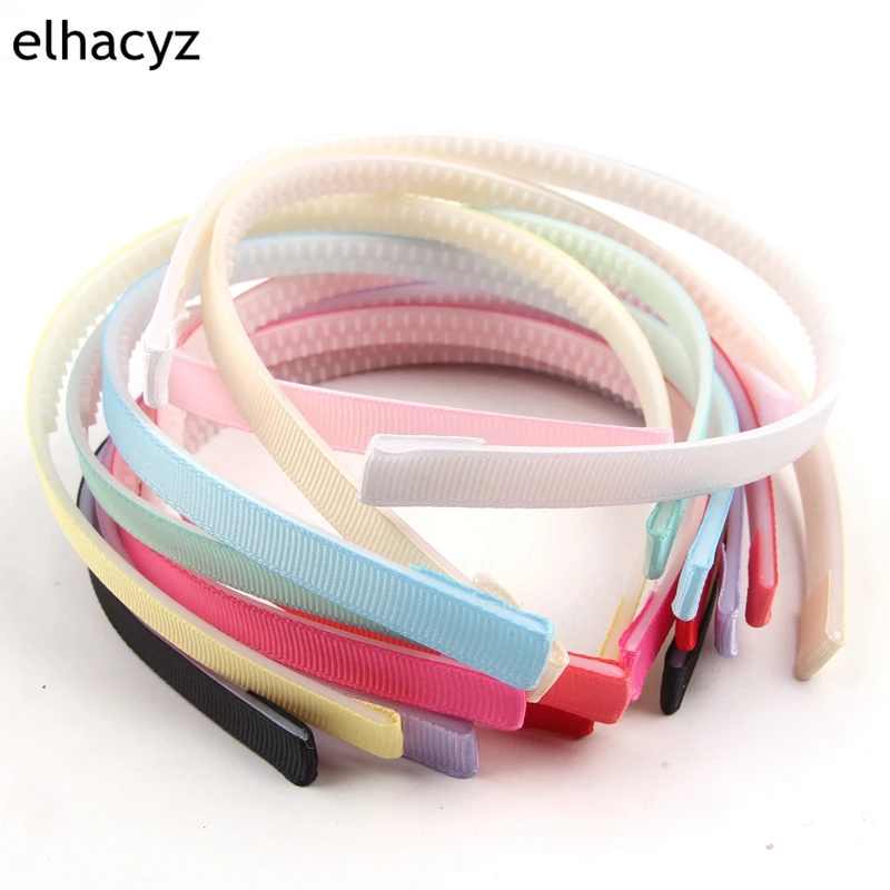 2 teile/los Heißer-verkauf 1CM Breite Solide Band Bedeckt Kunststoff Stirnband Mit Zähne Kopf Hoop Mädchen Haarband kinder Haar Zubehör DIY