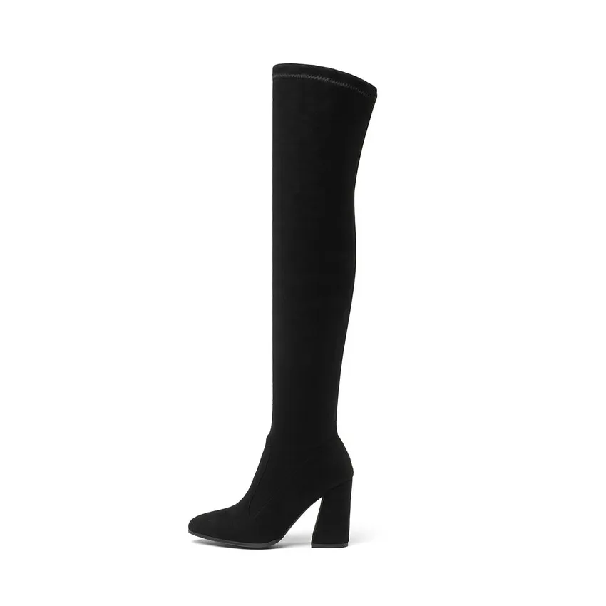 QUTAA 2021 Women Over The Knee High Boots Fashion All Match Pointed Toe Winter Shoes Elegant All Match Women Boots Size 34-43