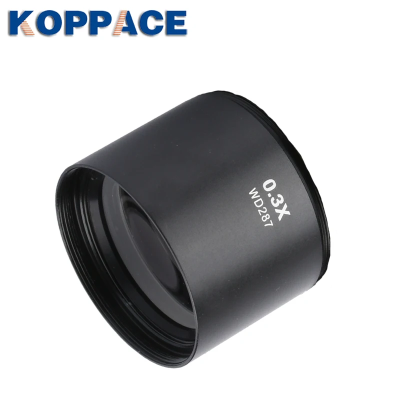 KOPPACE 0,3X стереомикроскоп Барлоу объектив 287 мм рабочее расстояние объектив микроскопа 48 мм размер для установки микроскопа