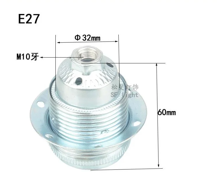 IWHD Portalamparas E27 Lamp Holder Base AC110-220V Metal Lampholder Aluminum Douille Fitting E27 Light Bulb Socket