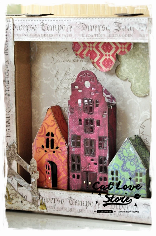 ثلاثية الأبعاد طاحونة منزل المعادن قطع يموت الإستنسل لديي سكرابوكينغ ورقة بطاقة الزخرفية الحرفية يموت النقش يموت تخفيضات جديد 2019