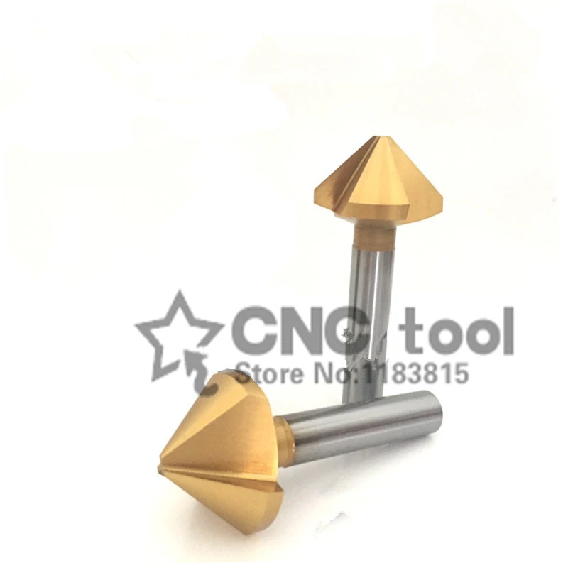 

40.0mm*90degrees 1flutes or 3flutes 1pcs HSS yellow coating Chamfering drill Chamfering cutter Processing steel