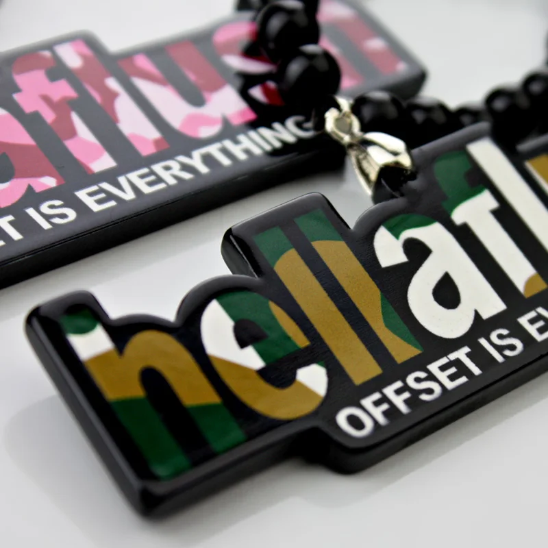 Noizzy Hellaflush Camouflage Car Auto Fashion Pendant JDM Interior Rearview Mirror Ornament Hanging Dangle Acrylic  Styling